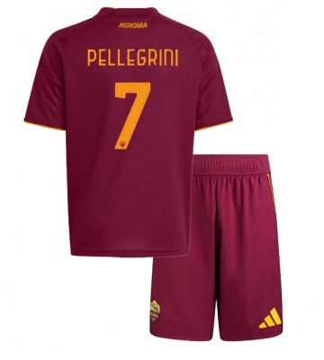 AS Roma Lorenzo Pellegrini #7 Hjemmebanetrøje Børn 2025-26 Kortærmet (+ Korte bukser)